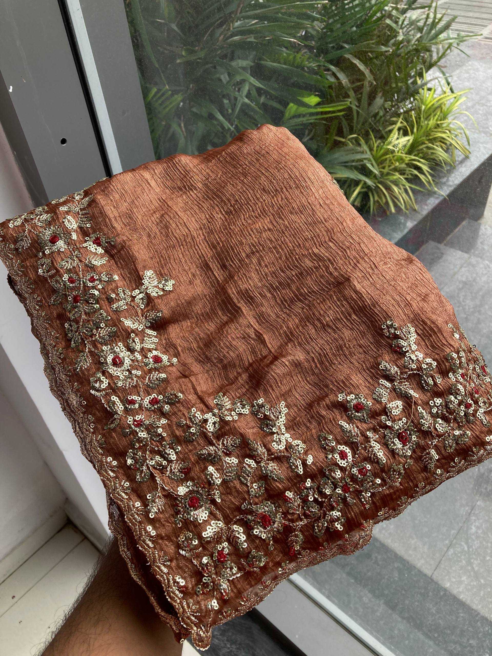 Ynf Chiffon RIN188 Browny Sarees Wholesale Party Wear Sarees Fancy Sarees Embroidered Sarees Manufacturer
