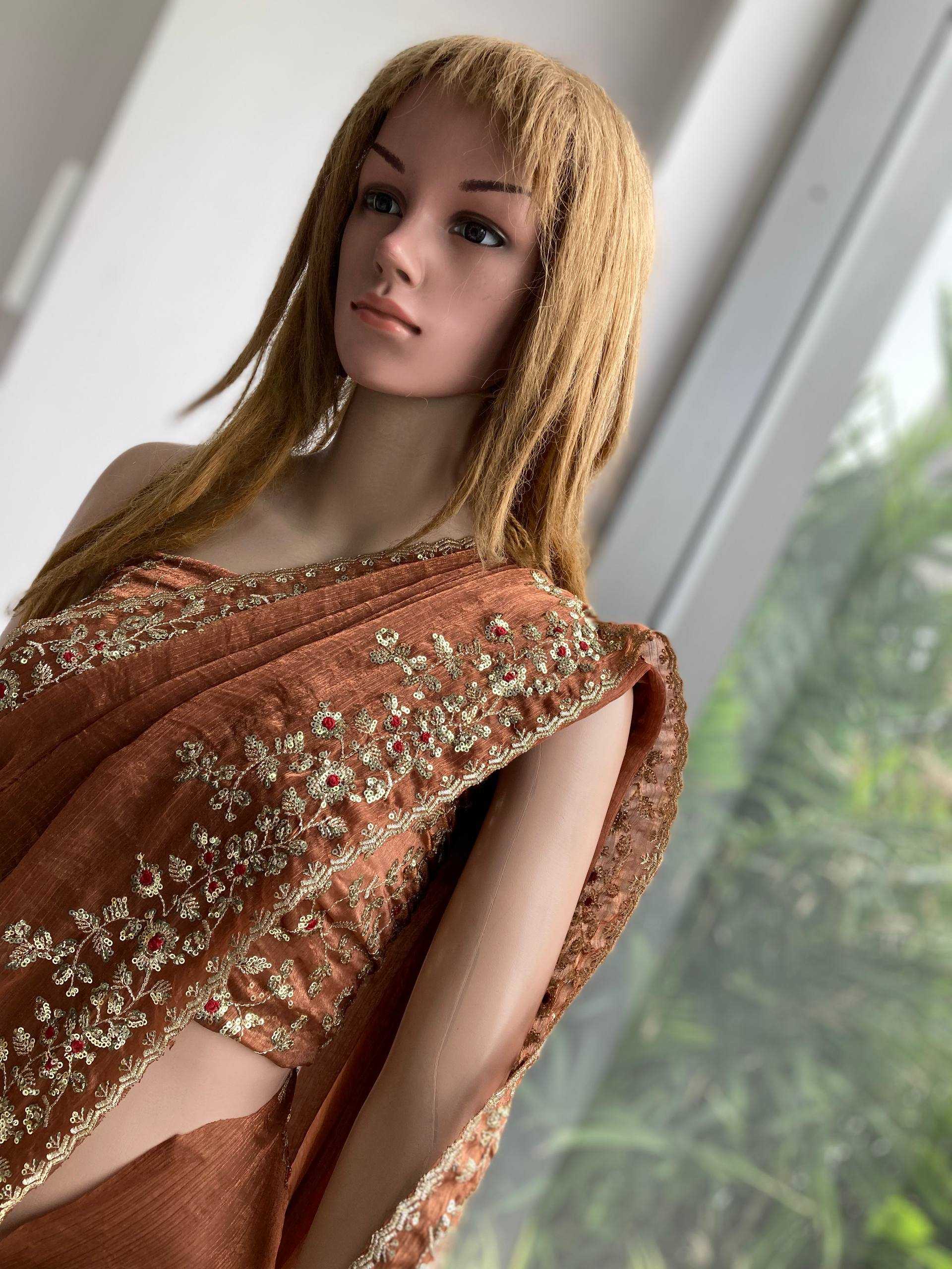 Ynf Chiffon RIN188 Browny Sarees Wholesale Party Wear Sarees Fancy Sarees Embroidered Sarees Manufacturer