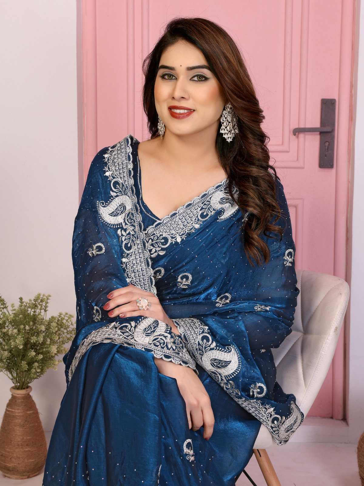 Ynf Chiffon RIN188 Hammers4 Sarees Wholesale Fancy Sarees Chiffon Sarees Embroidered Sarees Manufacturer