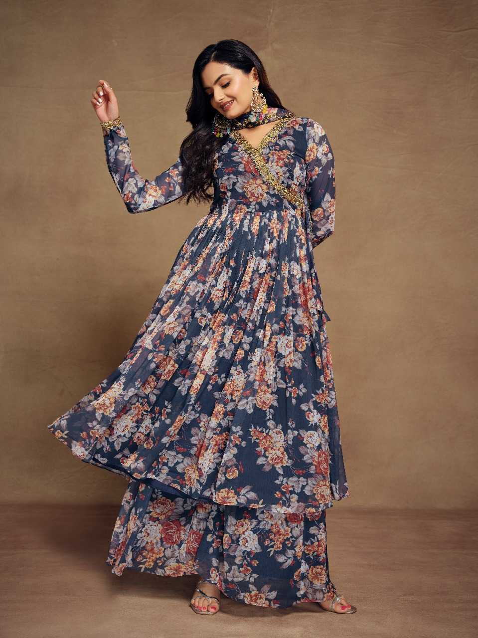 Ynf Chiffon RIN197 4953 Suits & Dresses Wholesale Party wear suits Wedding Suits Designer Suits Manufacturer