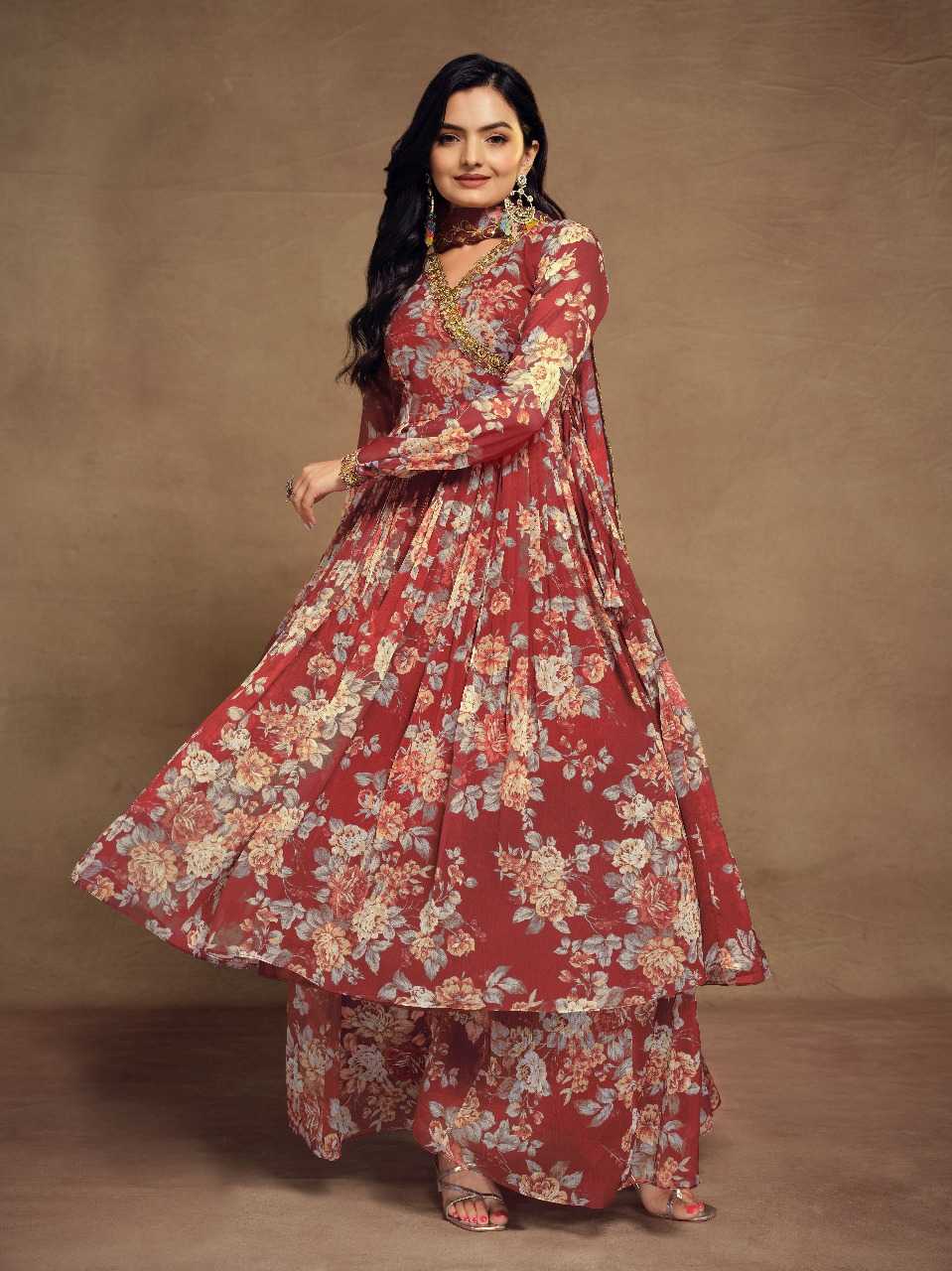 Ynf Chiffon RIN197 4953 Suits & Dresses Wholesale Party wear suits Wedding Suits Designer Suits Manufacturer
