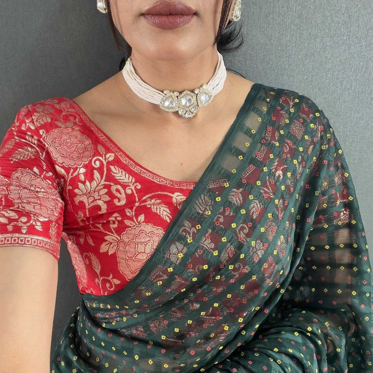 Ynf Chiffon RIN216 Bandhej Sarees Wedding Collections Festive Collections Wholesale Printed Sarees Chiffon Sarees Sarees With Blouse Manufacturer