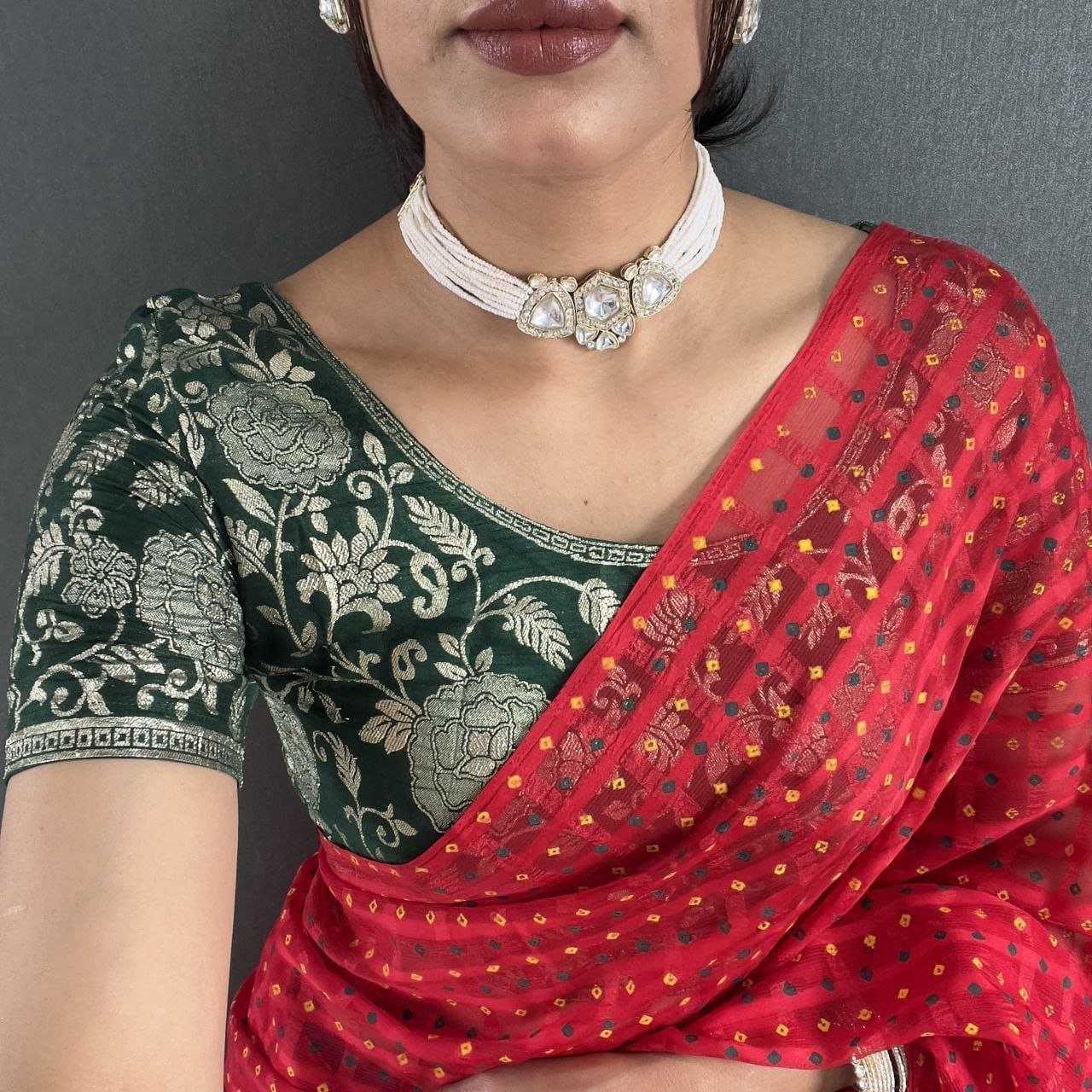 Ynf Chiffon RIN216 Bandhej Sarees Wedding Collections Festive Collections Wholesale Printed Sarees Chiffon Sarees Sarees With Blouse Manufacturer
