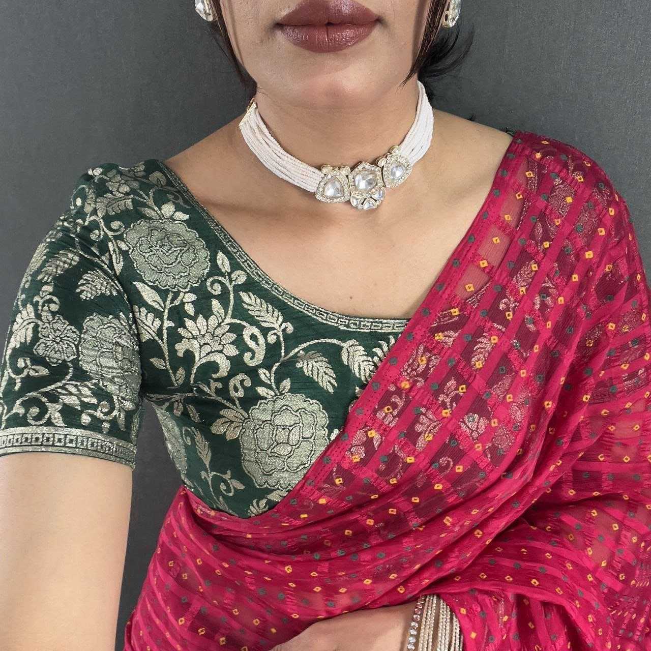 Ynf Chiffon RIN216 Bandhej Sarees Wedding Collections Festive Collections Wholesale Printed Sarees Chiffon Sarees Sarees With Blouse Manufacturer