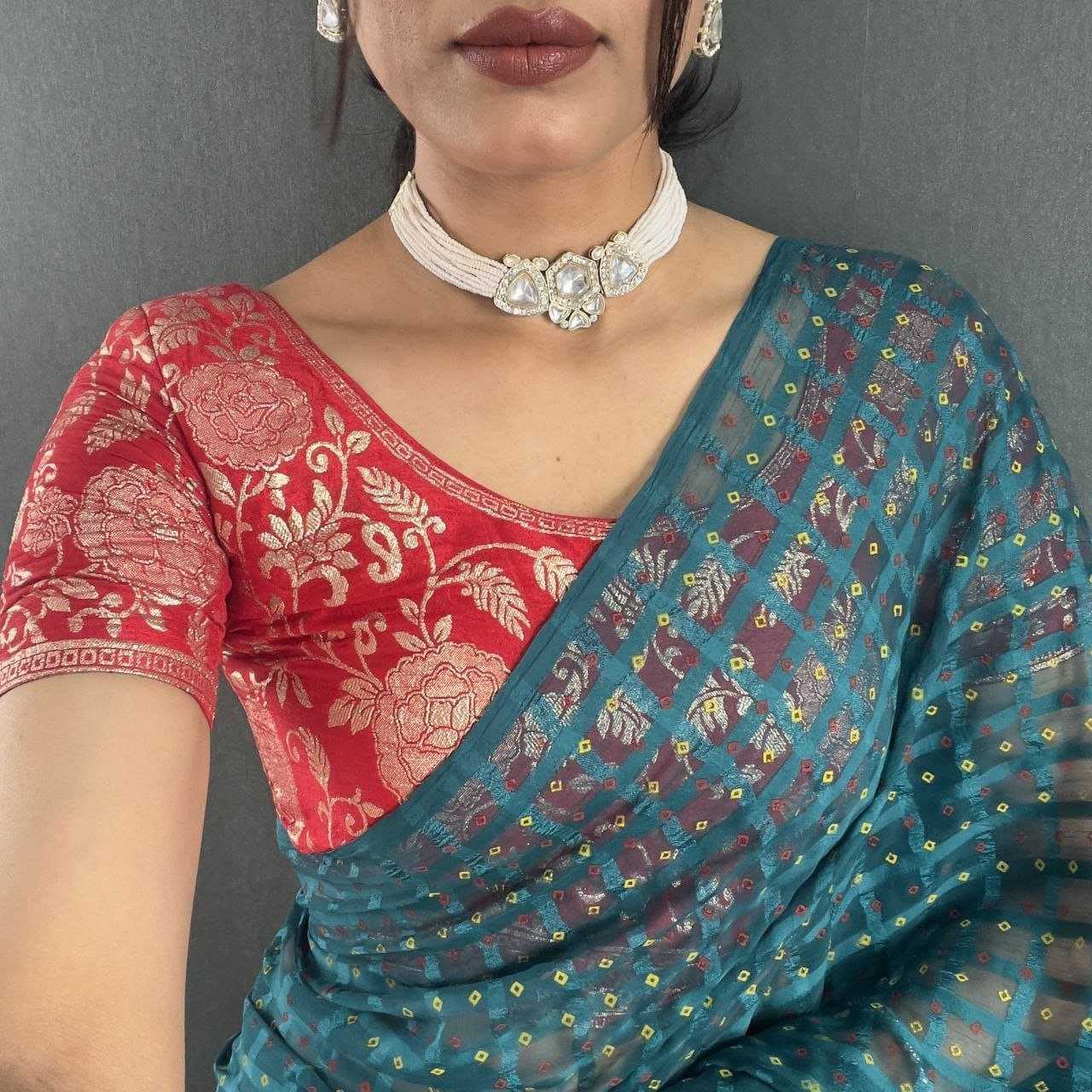 Ynf Chiffon RIN216 Bandhej Sarees Wedding Collections Festive Collections Wholesale Printed Sarees Chiffon Sarees Sarees With Blouse Manufacturer