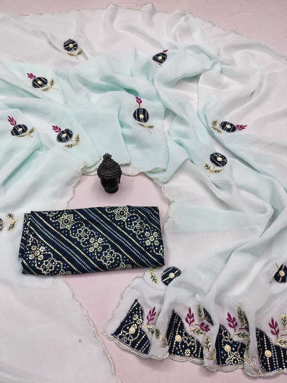 Ynf Chiffon RIN216 krina Sarees Wholesale Hand Work Sarees Work Sarees Butta Sarees Manufacturer