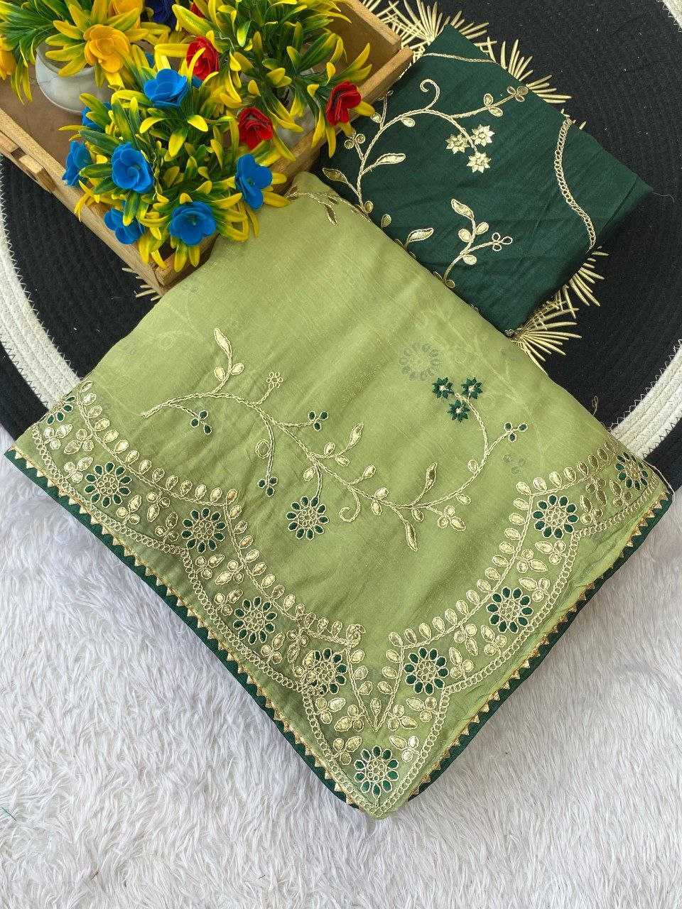 Ynf Chiffon RIN216 Priti Sarees Wedding Collections Festive Collections Wholesale Chiffon Sarees Embroidered Sarees Sarees With Blouse Manufacturer