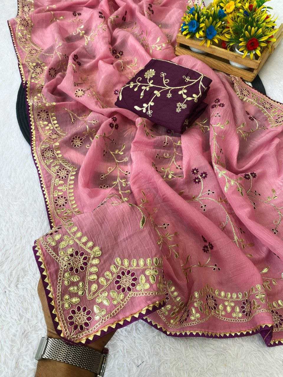 Ynf Chiffon RIN216 Priti Sarees Wedding Collections Festive Collections Wholesale Chiffon Sarees Embroidered Sarees Sarees With Blouse Manufacturer