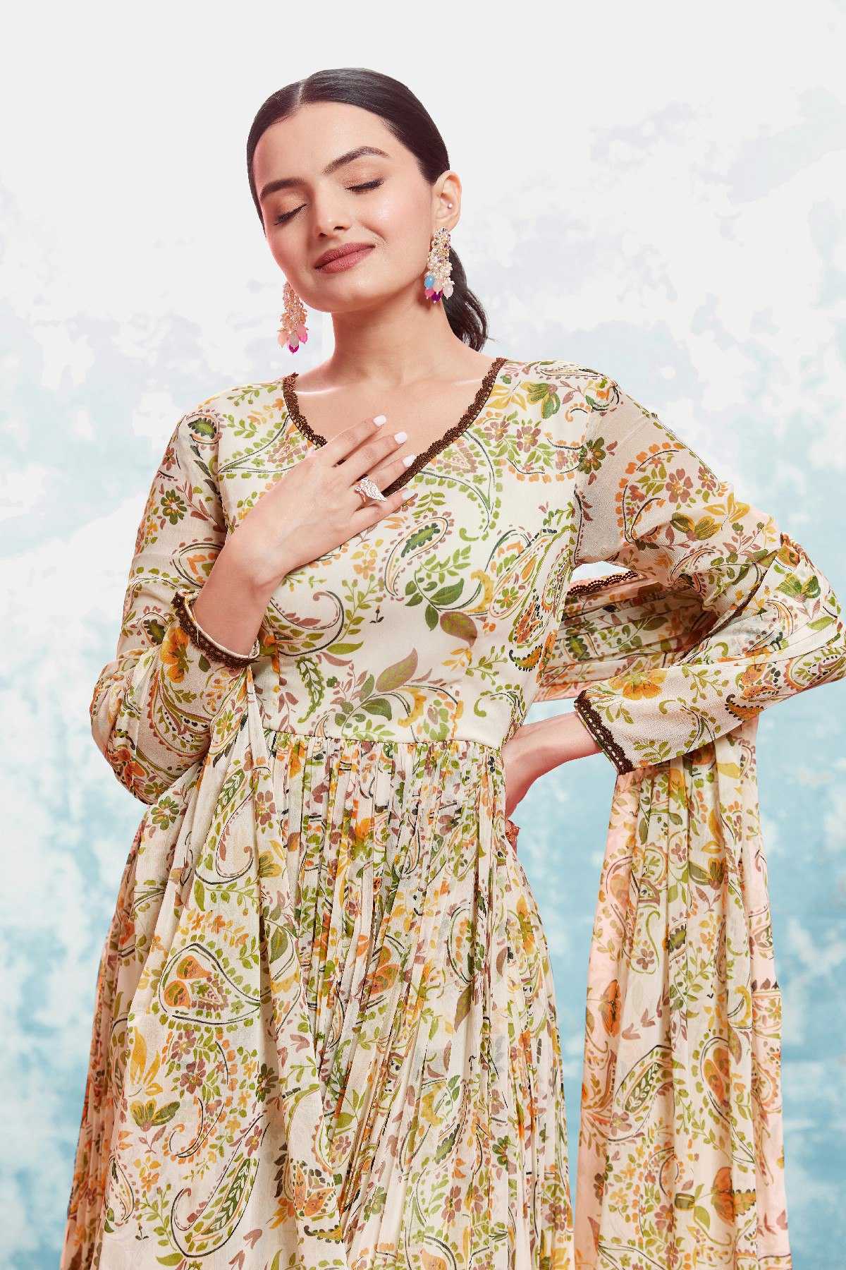 Ynf Chiffon RIN228 306 Suits & Dresses Wholesale Ladies Suits Dresses Designer Suits Manufacturer