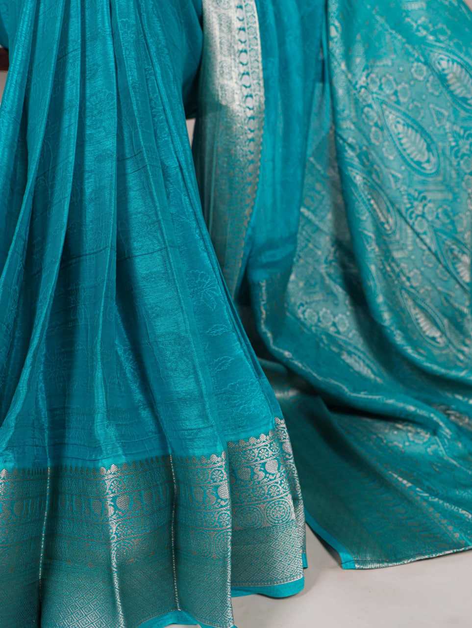 Ynf Chinon KESH134 7902 Sarees Wedding Collections Festive Collections Wholesale Printed Sarees Zari Sarees Sarees With Blouse Manufacturer