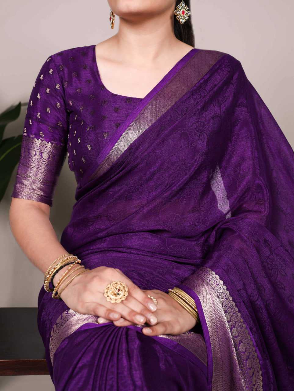 Ynf Chinon KESH134 7902 Sarees Wedding Collections Festive Collections Wholesale Printed Sarees Zari Sarees Sarees With Blouse Manufacturer