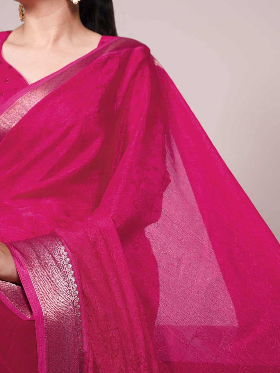 Ynf Chinon KESH134 7902 Sarees Wedding Collections Festive Collections Wholesale Printed Sarees Zari Sarees Sarees With Blouse Manufacturer