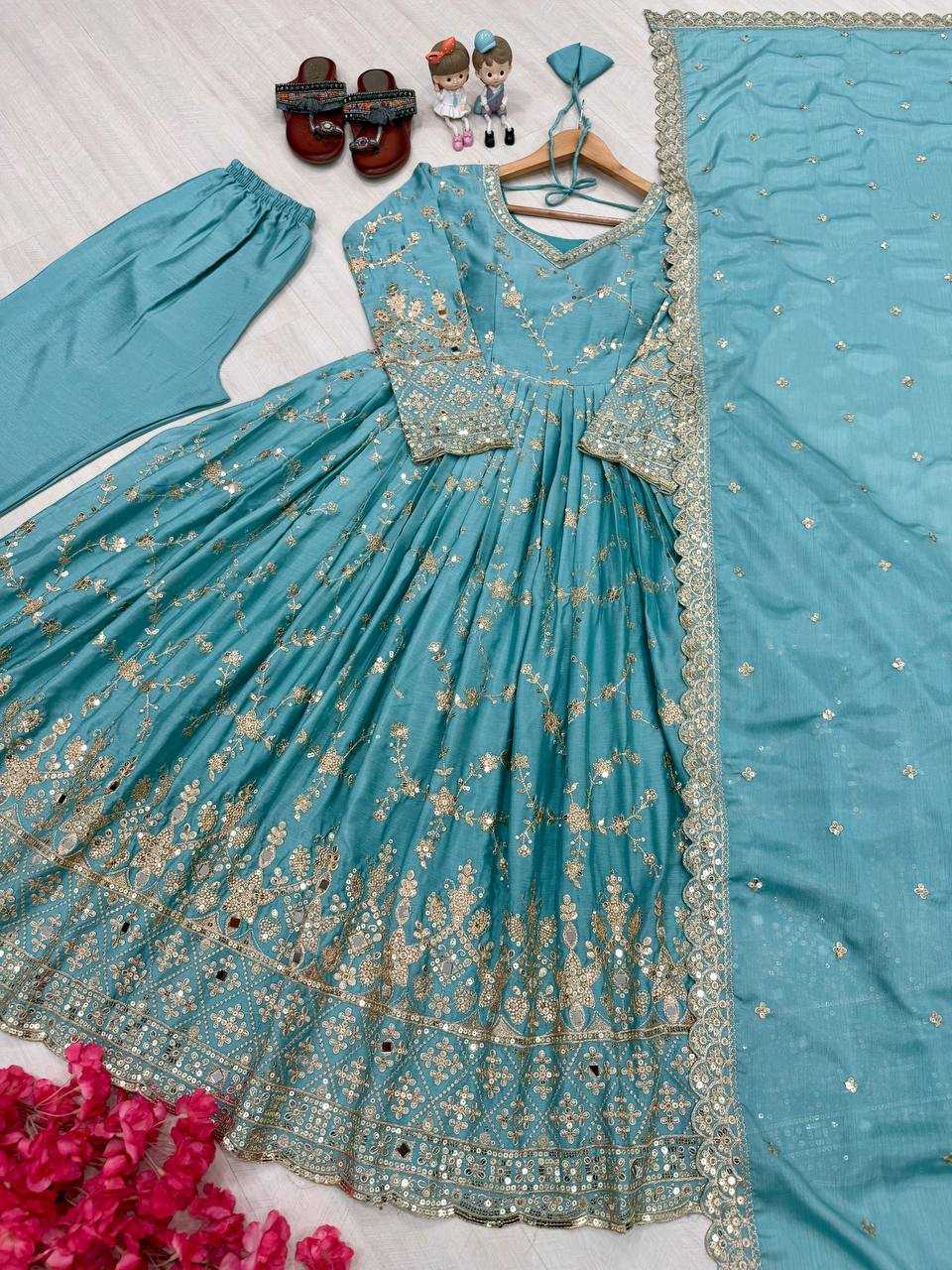 Ynf Chinon KESH141 1097 Gowns Wholesale Fancy Gowns Embroidery Gowns Designer Gowns Manufacturer
