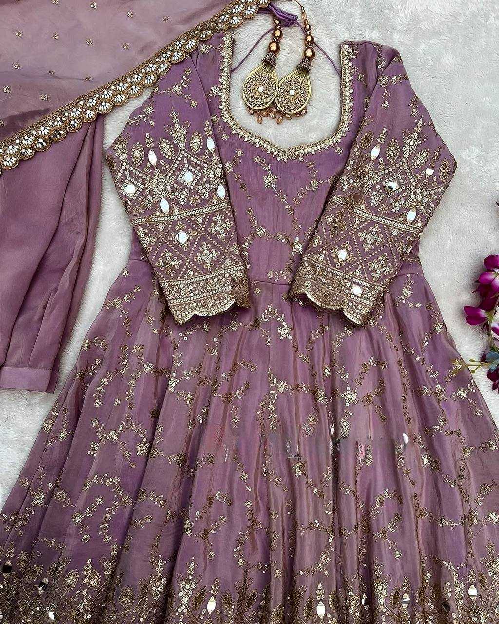 Ynf Chinon KESH141 1097 Gowns Wholesale Fancy Gowns Embroidery Gowns Designer Gowns Manufacturer