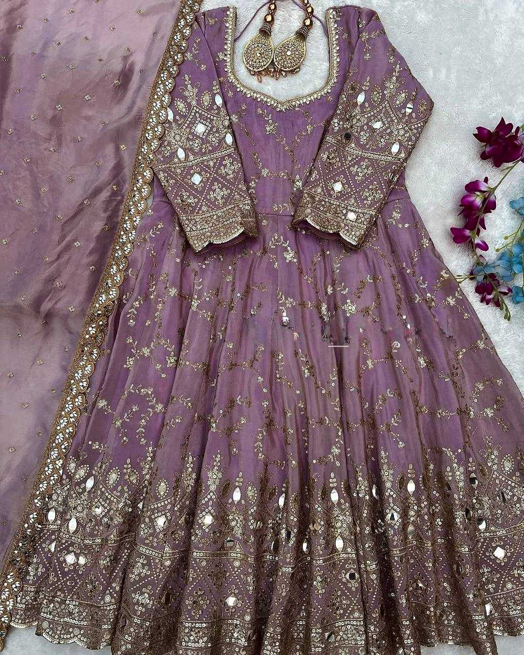 Ynf Chinon KESH141 1097 Gowns Wholesale Fancy Gowns Embroidery Gowns Designer Gowns Manufacturer