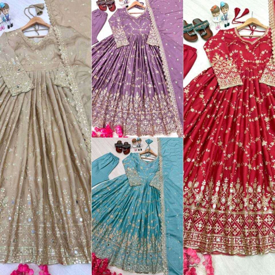Ynf Chinon KESH141 1097 Gowns Wholesale Fancy Gowns Embroidery Gowns Designer Gowns Manufacturer