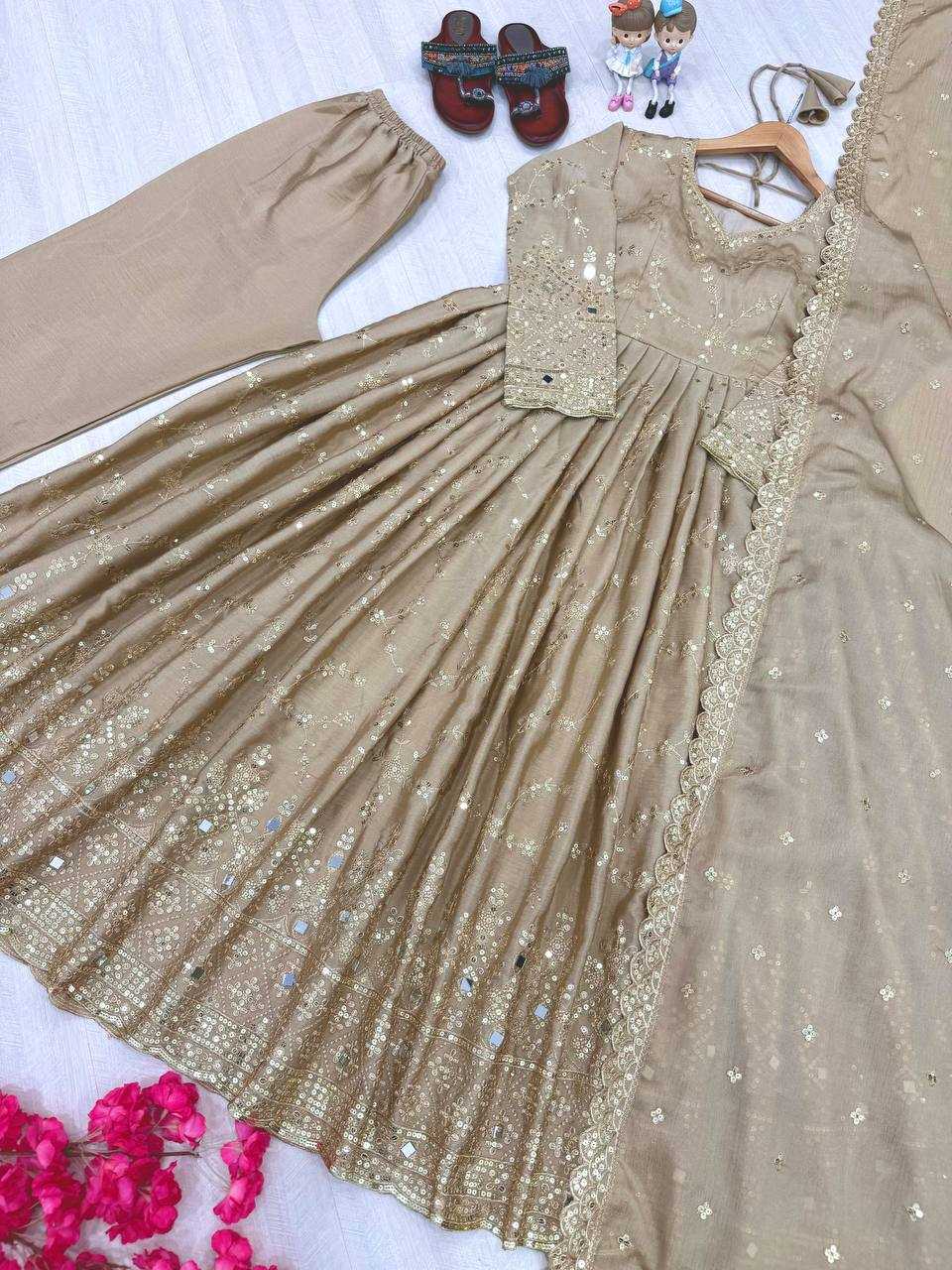 Ynf Chinon KESH141 1097 Gowns Wholesale Fancy Gowns Embroidery Gowns Designer Gowns Manufacturer