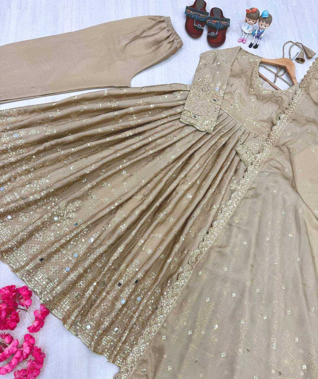 Ynf Chinon KESH141 1097 Gowns Wholesale Fancy Gowns Embroidery Gowns Designer Gowns Manufacturer