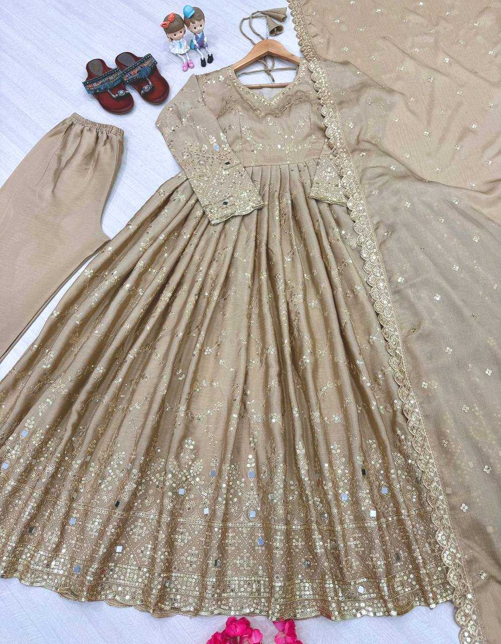 Ynf Chinon KESH141 1097 Gowns Wholesale Fancy Gowns Embroidery Gowns Designer Gowns Manufacturer