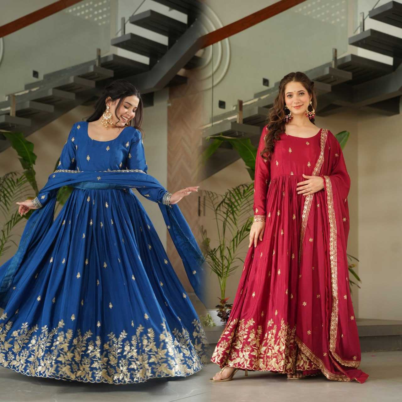 Ynf Chinon KESH489 1166 Gowns Wholesale Embroidery Gowns Manufacturer