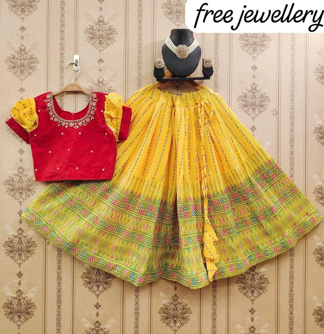 Ynf Chinon KESH493 CRUSH Kids Wear Wholesale Kids Lehenga Kids Lehenga Choli Baby Girl Lehenga Manufacturer