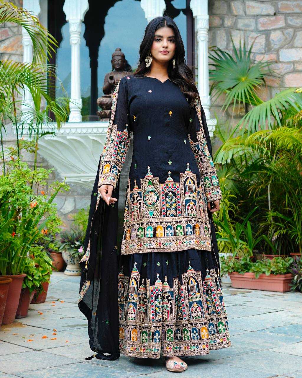 Ynf Chinon KESH499 5285 Suits & Dresses Wholesale Embroidery Suits Ladies Silk Suit Silk Suits Manufacturer