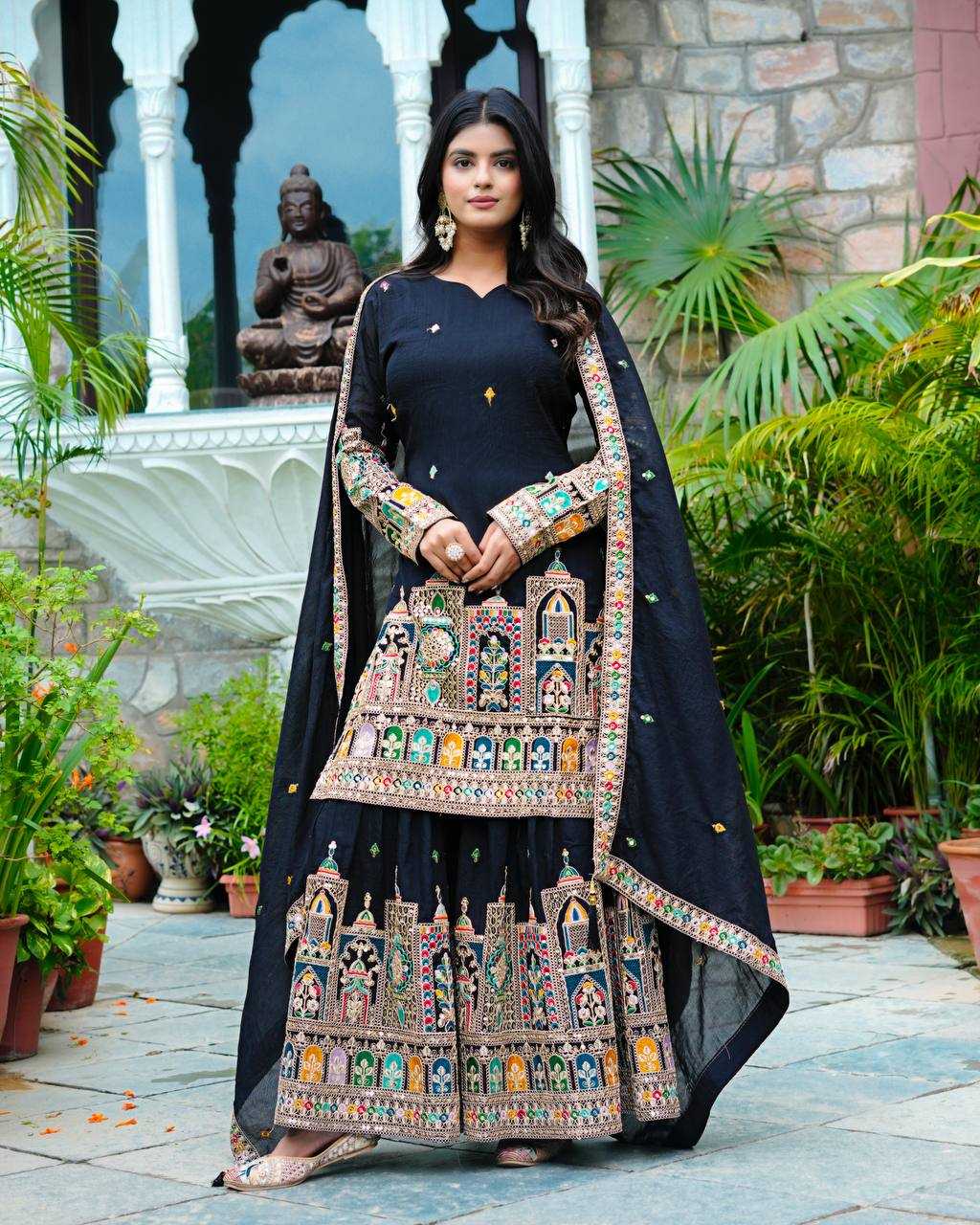 Ynf Chinon KESH499 5285 Suits & Dresses Wholesale Embroidery Suits Ladies Silk Suit Silk Suits Manufacturer