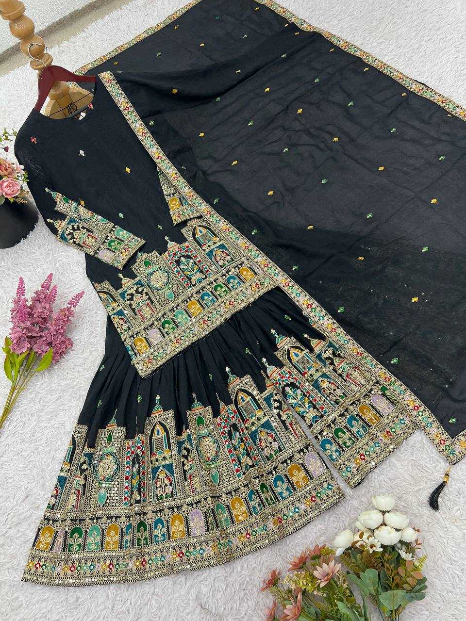 Ynf Chinon KESH499 5285 Suits & Dresses Wholesale Embroidery Suits Ladies Silk Suit Silk Suits Manufacturer
