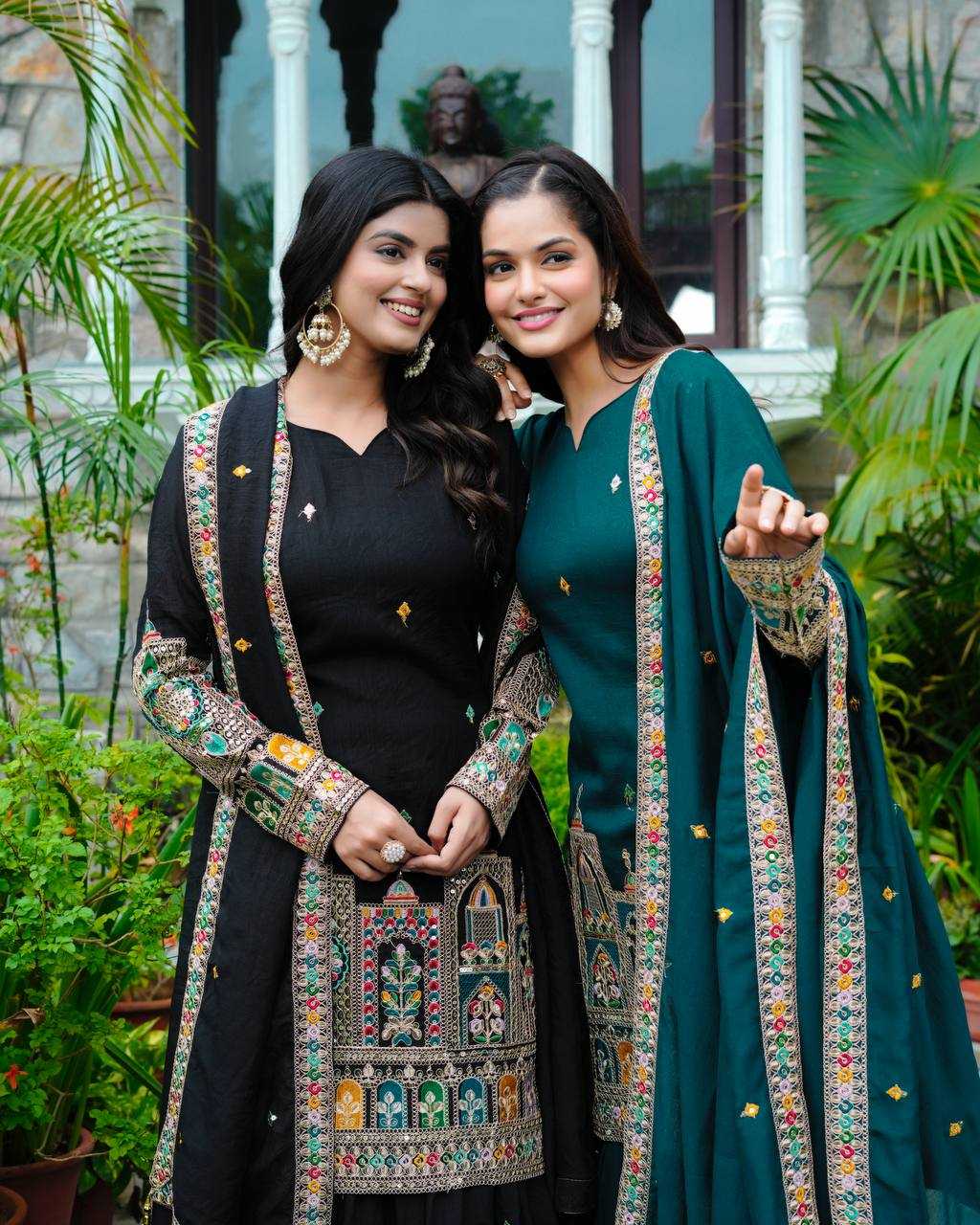 Ynf Chinon KESH499 5285 Suits & Dresses Wholesale Embroidery Suits Ladies Silk Suit Silk Suits Manufacturer