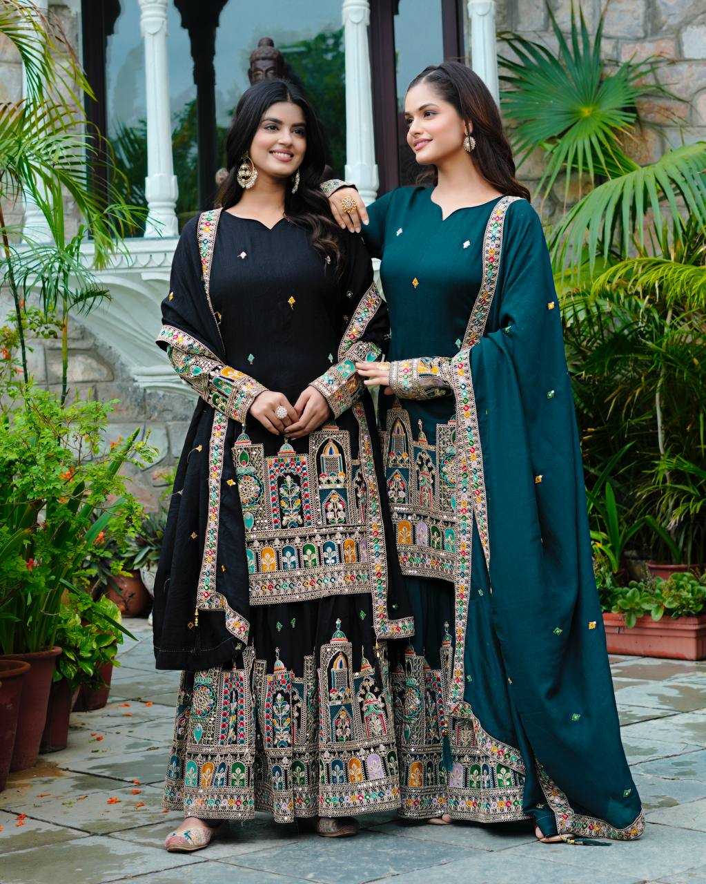 Ynf Chinon KESH499 5285 Suits & Dresses Wholesale Embroidery Suits Ladies Silk Suit Silk Suits Manufacturer