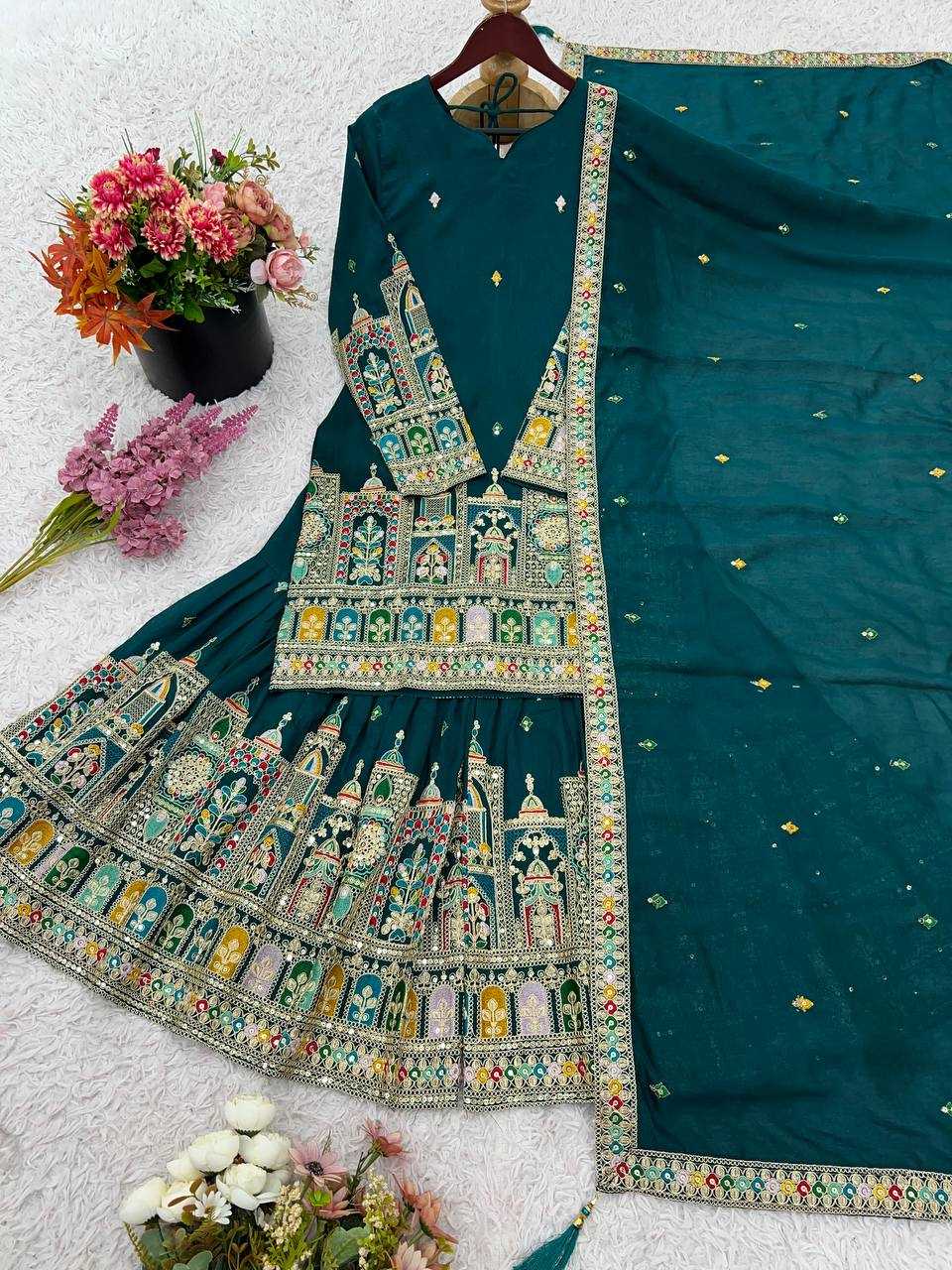 Ynf Chinon KESH499 5285 Suits & Dresses Wholesale Embroidery Suits Ladies Silk Suit Silk Suits Manufacturer