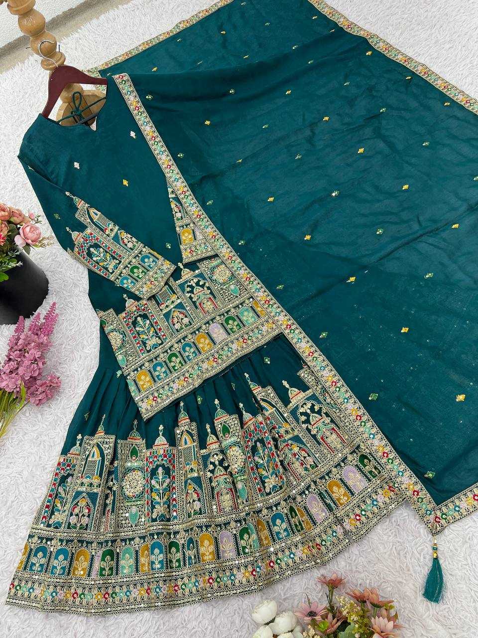 Ynf Chinon KESH499 5285 Suits & Dresses Wholesale Embroidery Suits Ladies Silk Suit Silk Suits Manufacturer