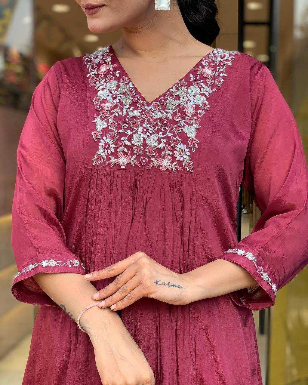 Ynf Chinon KESH501 EAGLE Kurti Wholesale Casual Kurtis Workwear Kurtis Festive Kurtis Anarkali Kurtis Embroidered Kurtis Manufacturer