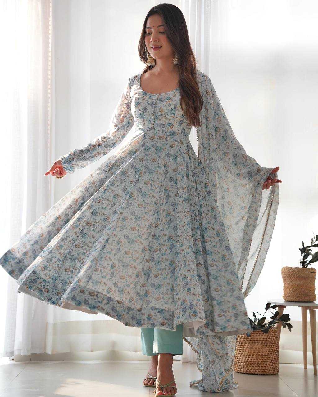 Ynf Chinon KESH504 262 Gowns Wholesale Fancy Gowns Anarkali Gown Long Gowns Manufacturer