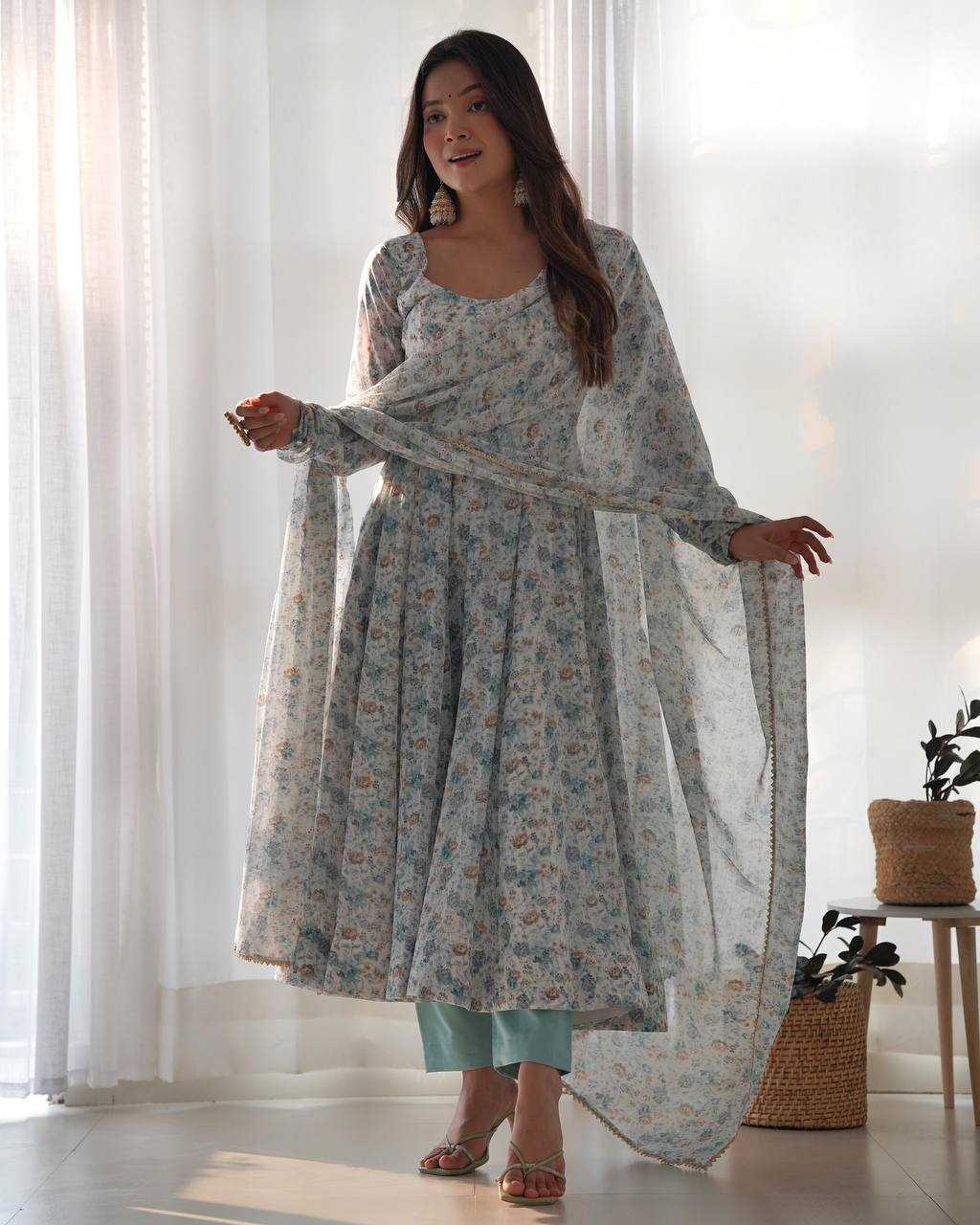 Ynf Chinon KESH504 262 Gowns Wholesale Fancy Gowns Anarkali Gown Long Gowns Manufacturer