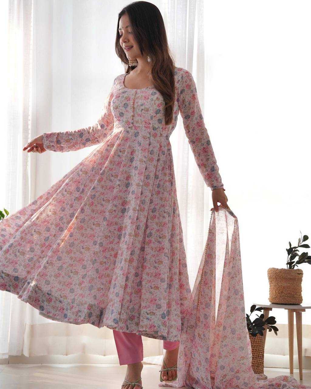 Ynf Chinon KESH504 262 Gowns Wholesale Fancy Gowns Anarkali Gown Long Gowns Manufacturer