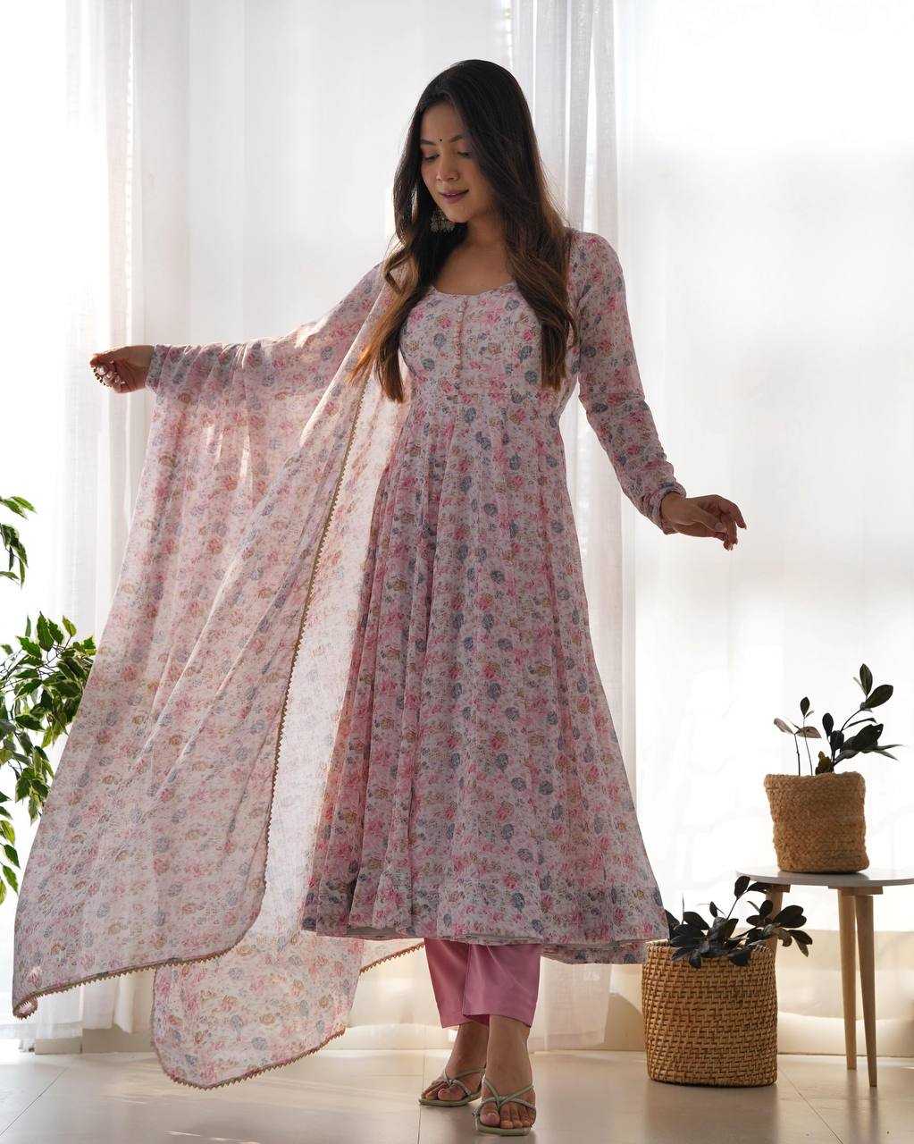 Ynf Chinon KESH504 262 Gowns Wholesale Fancy Gowns Anarkali Gown Long Gowns Manufacturer