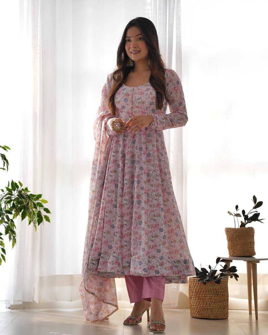 Ynf Chinon KESH504 262 Gowns Wholesale Fancy Gowns Anarkali Gown Long Gowns Manufacturer