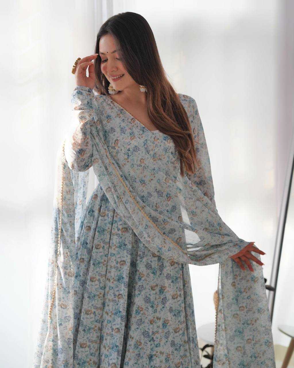 Ynf Chinon KESH504 262 Gowns Wholesale Fancy Gowns Anarkali Gown Long Gowns Manufacturer