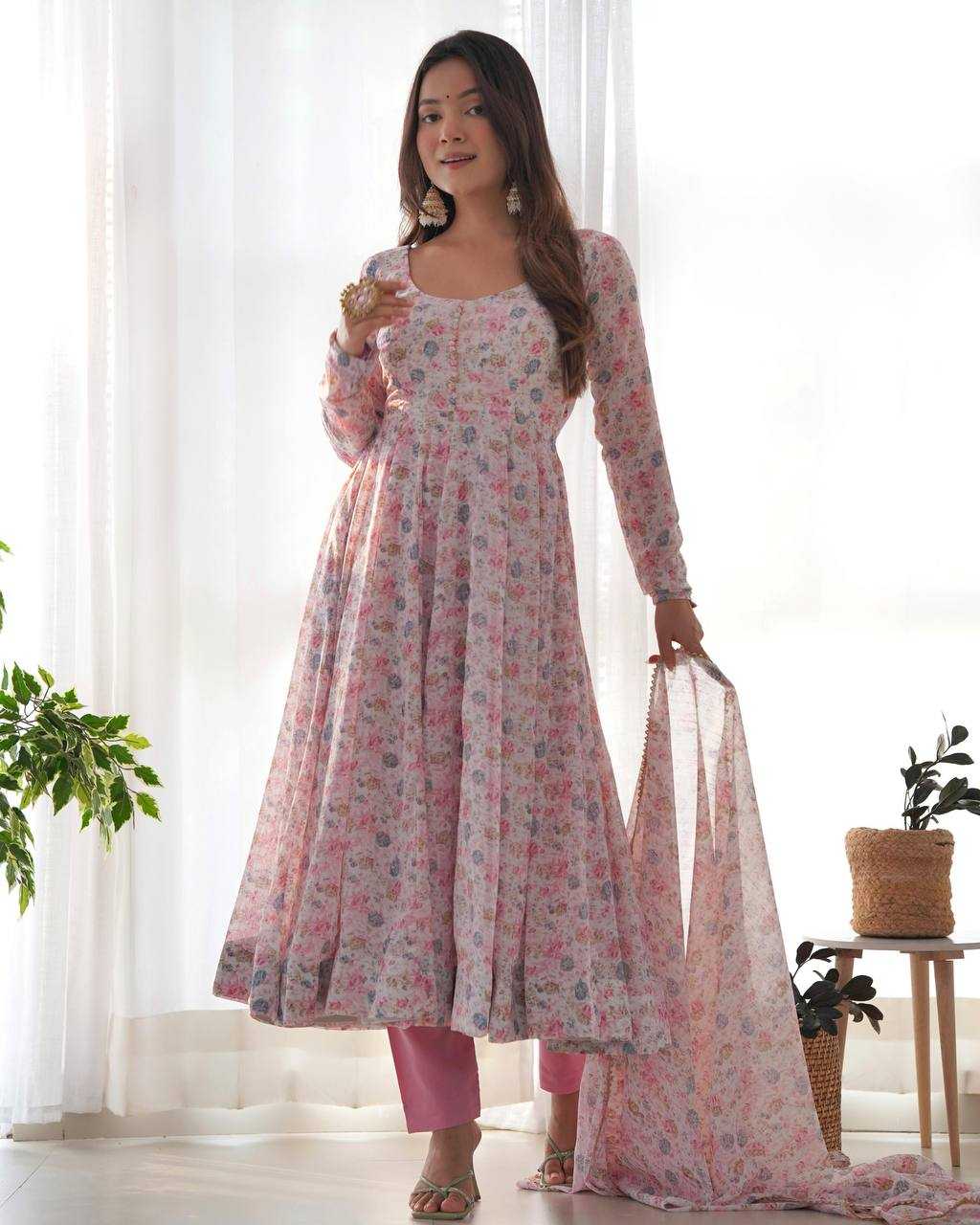 Ynf Chinon KESH504 262 Gowns Wholesale Fancy Gowns Anarkali Gown Long Gowns Manufacturer