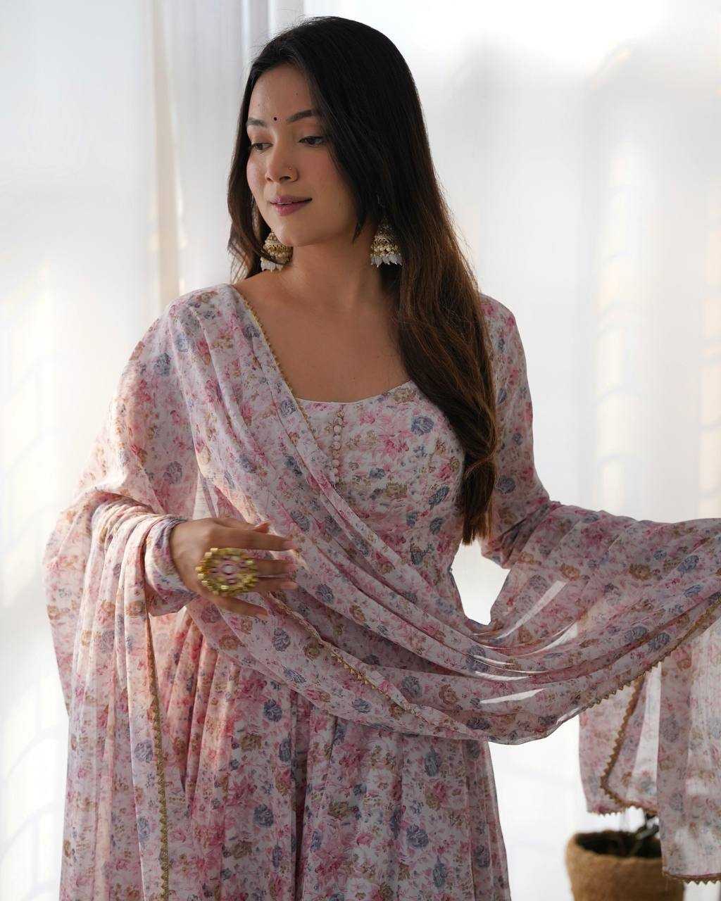 Ynf Chinon KESH504 262 Gowns Wholesale Fancy Gowns Anarkali Gown Long Gowns Manufacturer