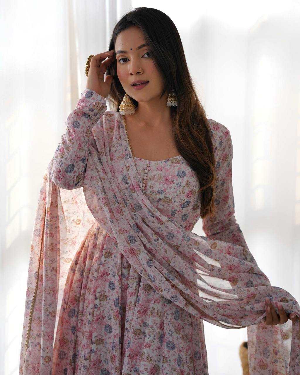 Ynf Chinon KESH504 262 Gowns Wholesale Fancy Gowns Anarkali Gown Long Gowns Manufacturer