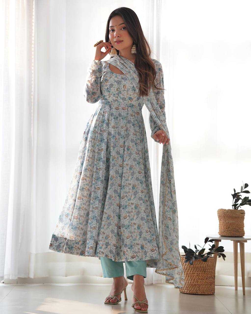 Ynf Chinon KESH504 262 Gowns Wholesale Fancy Gowns Anarkali Gown Long Gowns Manufacturer