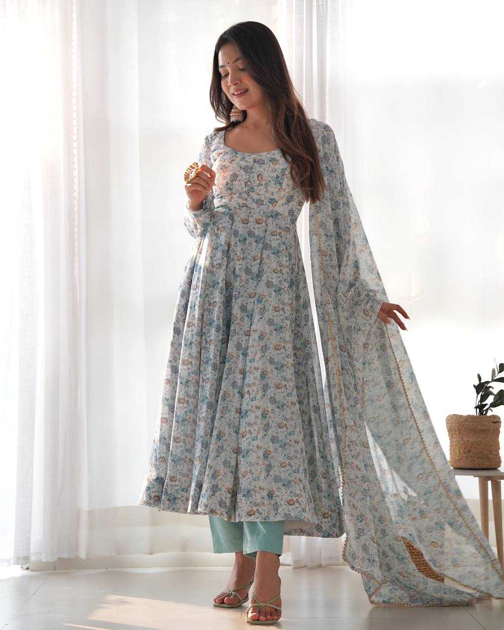 Ynf Chinon KESH504 262 Gowns Wholesale Fancy Gowns Anarkali Gown Long Gowns Manufacturer