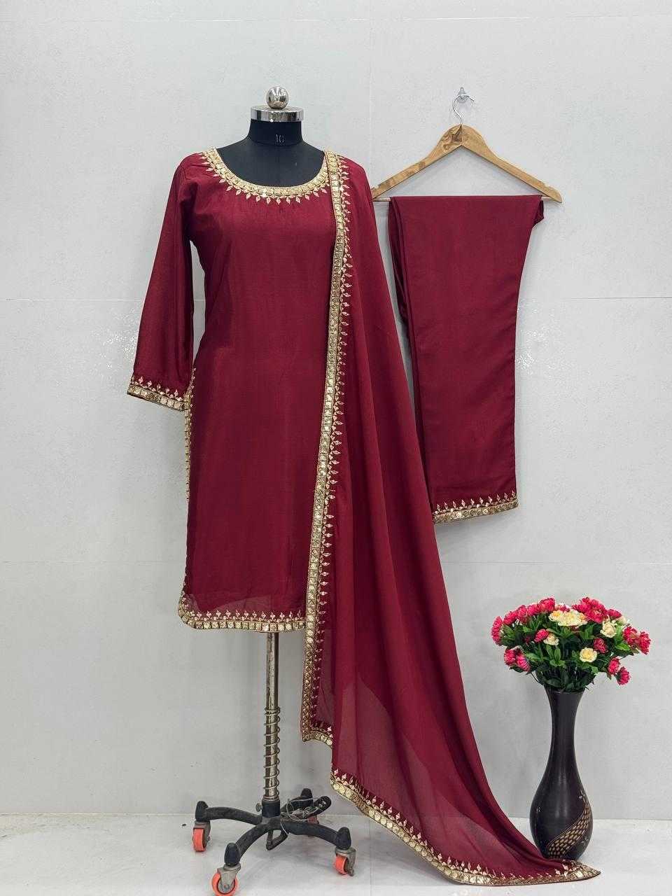 Ynf Chinon KESH512 1684 Suits & Dresses Wholesale Ladies Suits Embroidery Suits Long Kurti Suits Manufacturer