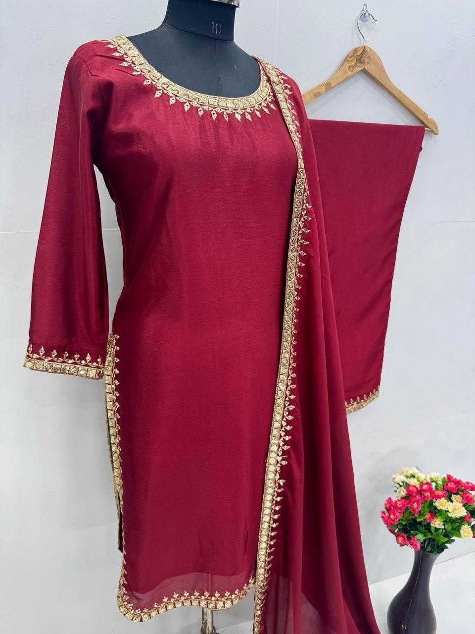 Ynf Chinon KESH512 1684 Suits & Dresses Wholesale Ladies Suits Embroidery Suits Long Kurti Suits Manufacturer
