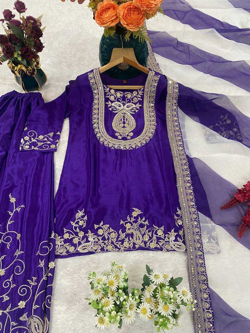 Ynf Chinon KESH526 95 Suits & Dresses Wedding Collections Festive Collections Wholesale Palazzo Suit Designer Suits Embroidered Suits Manufacturer