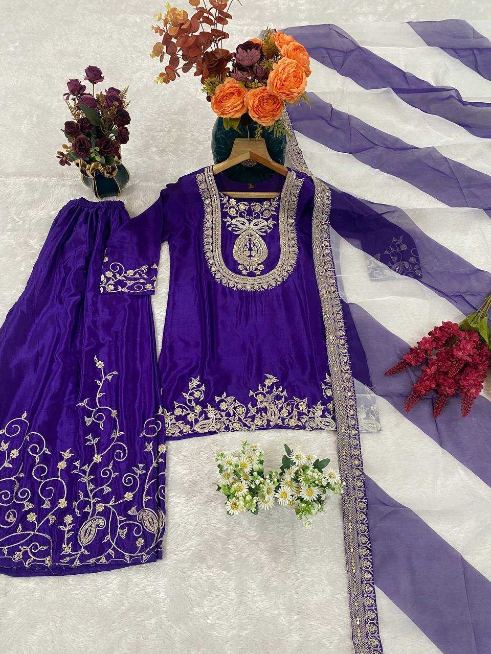 Ynf Chinon KESH526 95 Suits & Dresses Wedding Collections Festive Collections Wholesale Palazzo Suit Designer Suits Embroidered Suits Manufacturer