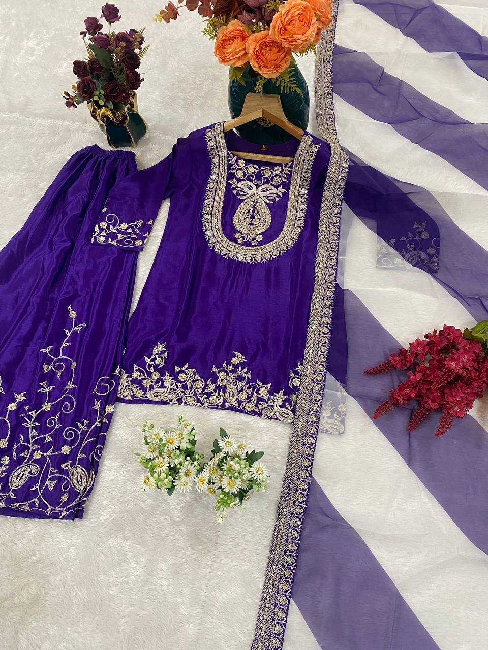 Ynf Chinon KESH526 95 Suits & Dresses Wedding Collections Festive Collections Wholesale Palazzo Suit Designer Suits Embroidered Suits Manufacturer