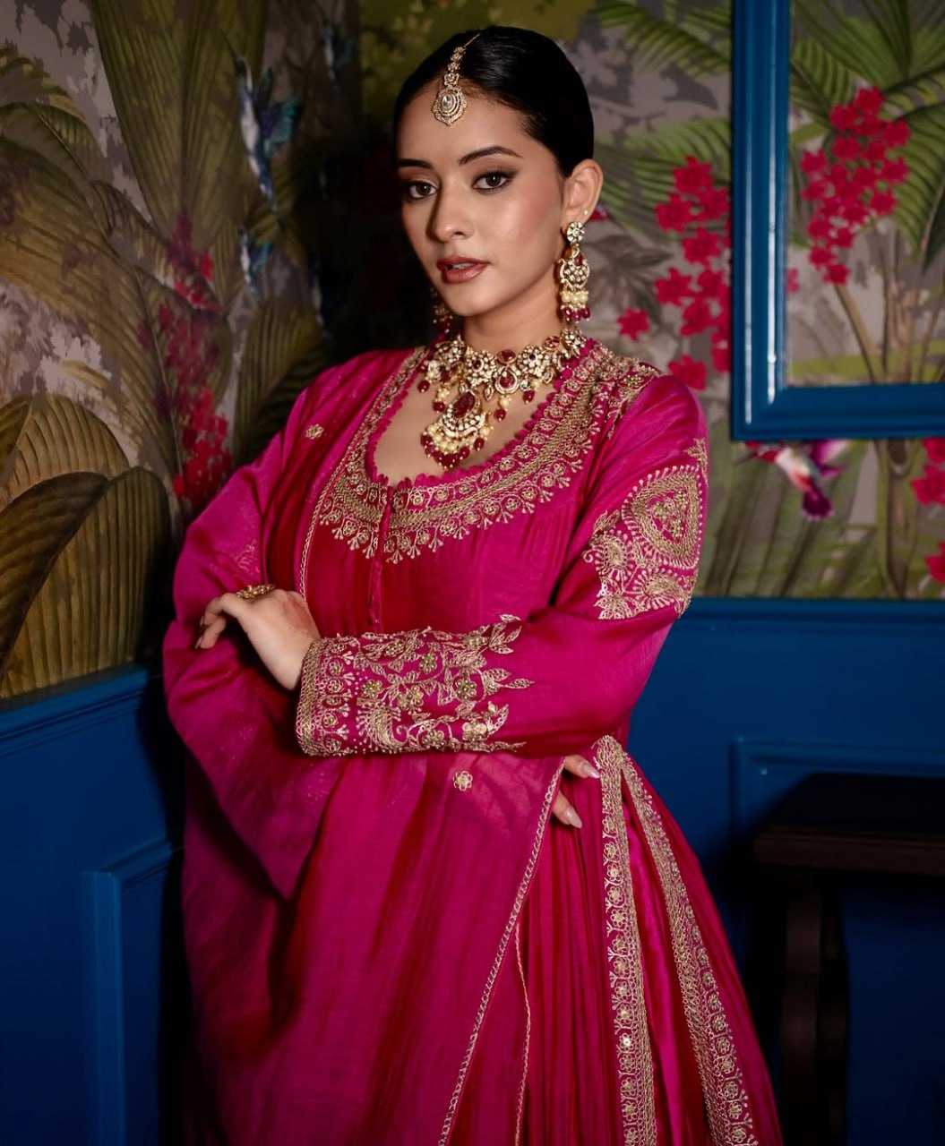Ynf Chinon KESH526 99 Gowns Wedding Collections Festive Collections Wholesale Embroidered Gown Gown With Dupatta Sequin Gowns Manufacturer